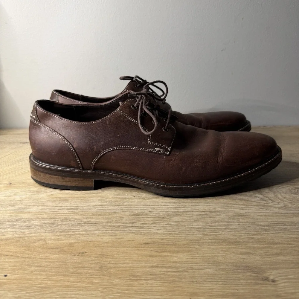 J Murphy Johnston Murphy Mens 9.5 Brown Derby Oxford Cap Toe Brogue Dress Career